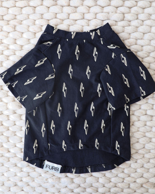 Urban-style dog shirt with cool weather flair