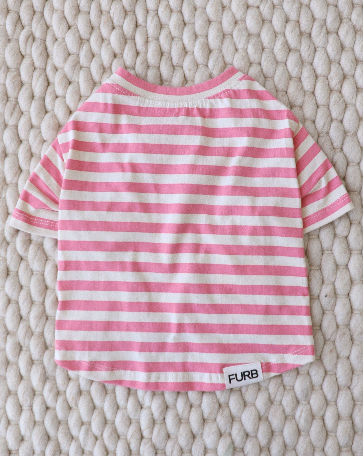 Tickled Pink Striped Dog T-Shirt