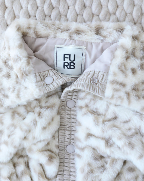 Broadway Snow Leopard Faux Fur Dog Jacket