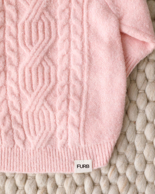 Tea Time Cable Knit Dog Sweater
