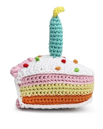 Fun birthday dog toy, designed for small and medium breeds, with a squeaker for added excitement during playtime.