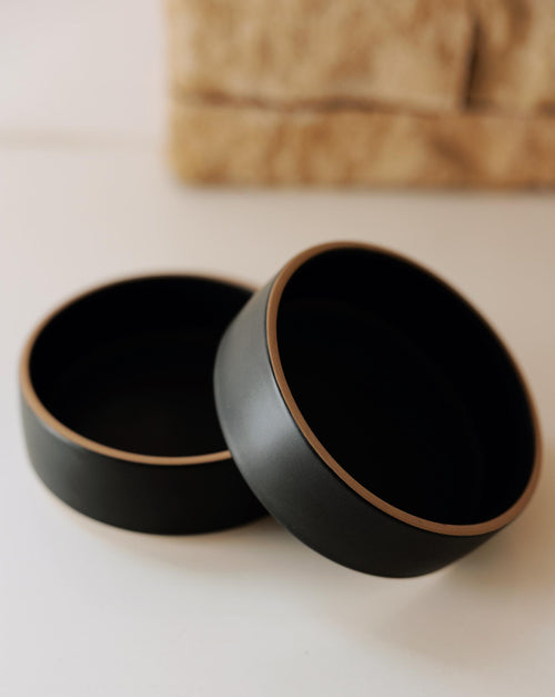 Bowled Over Minimal Charcoal Dog Bowl