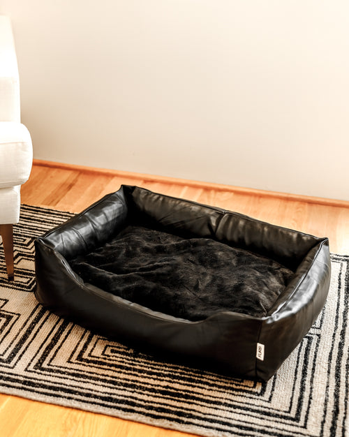 All Curled Up Black Structured Bed