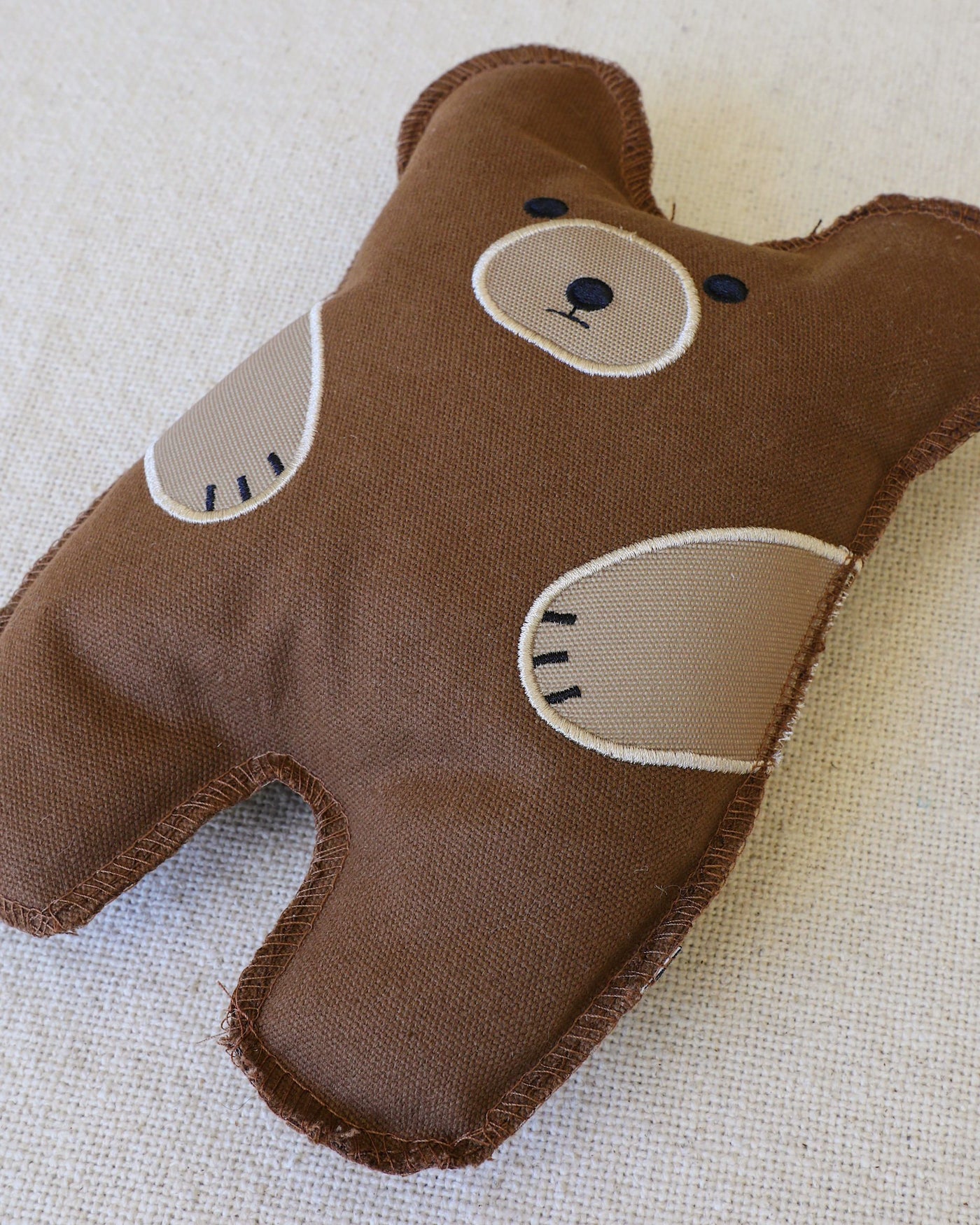 Bear With Me Canvas Squeaker Toy Close Up