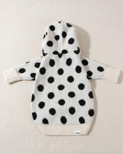 Milan Ivory + Black Polka Dot Dog Hoodie. Cute hoodie for beagles