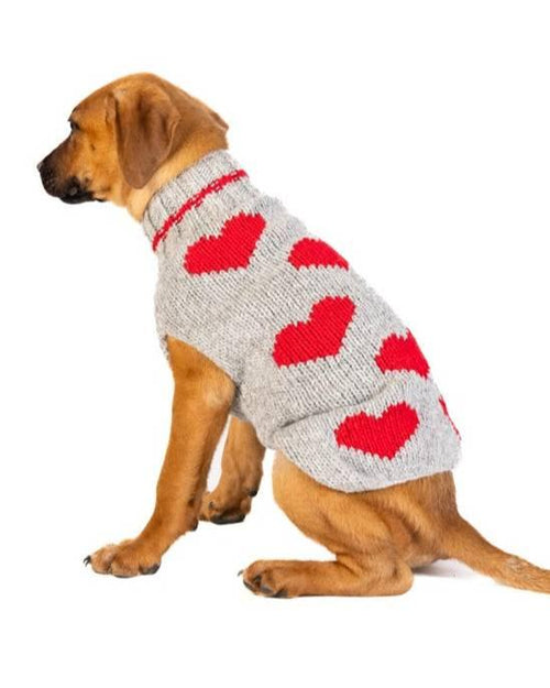 Warm heart-print sweater for small to medium dogs like Cavalier King Charles Spaniels, Boston Terriers, and Miniature Schnauzers