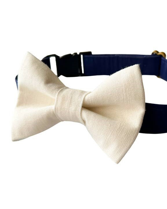 Take a Bow Cream Linen Bow Tie
