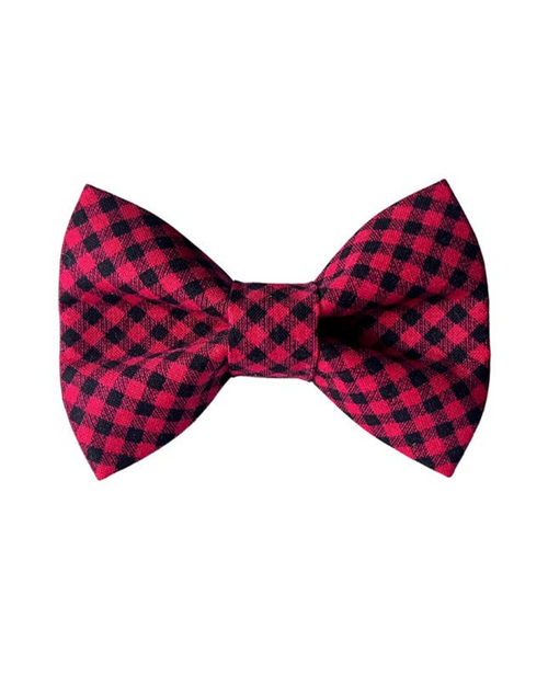 Take a Bow Red and Black Check Bow Tie