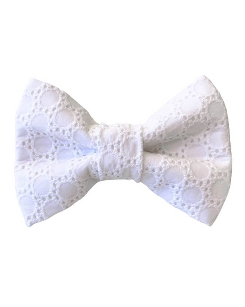 Take a Bow White Eyelet Bow Tie