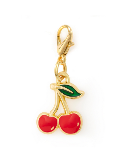Red cherry dog collar charm for small and medium dogs, a fun and playful accessory for your pet&