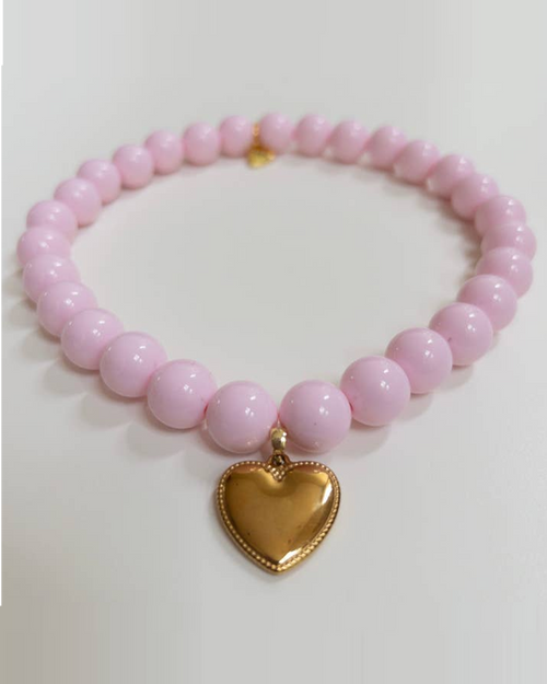 Skinny Pink Dog Necklace - A trendy pink necklace to add some sparkle to your dog&