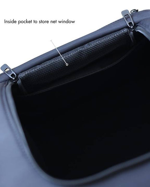 Versatile Pet Carrier Backpack in black, providing comfort and security for your pet on the go.