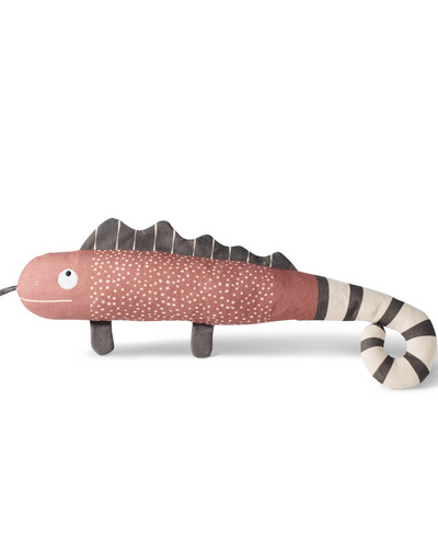 The <em>One in Chameleon Canvas Dog Toy</em> features a modern, printed canvas body, stuffed with fluff, crinkle paper, and a hidden squeaker that's sure to drive your fur babe absolutely wild. Your pup's new friend is the perfect addition to any home.