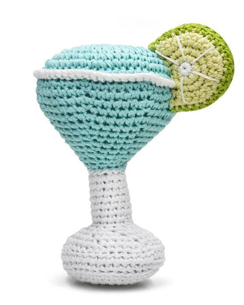 Margarita-shaped dog toy with squeaker, ideal for small and medium-sized dogs like Pugs and Beagles.