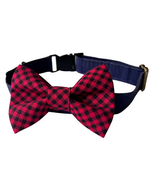 Take a Bow Red and Black Check Bow Tie