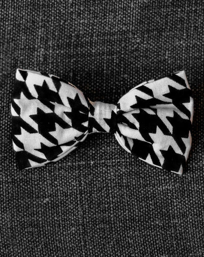 Watson Black + White Houndstooth Bow Tie Product Image