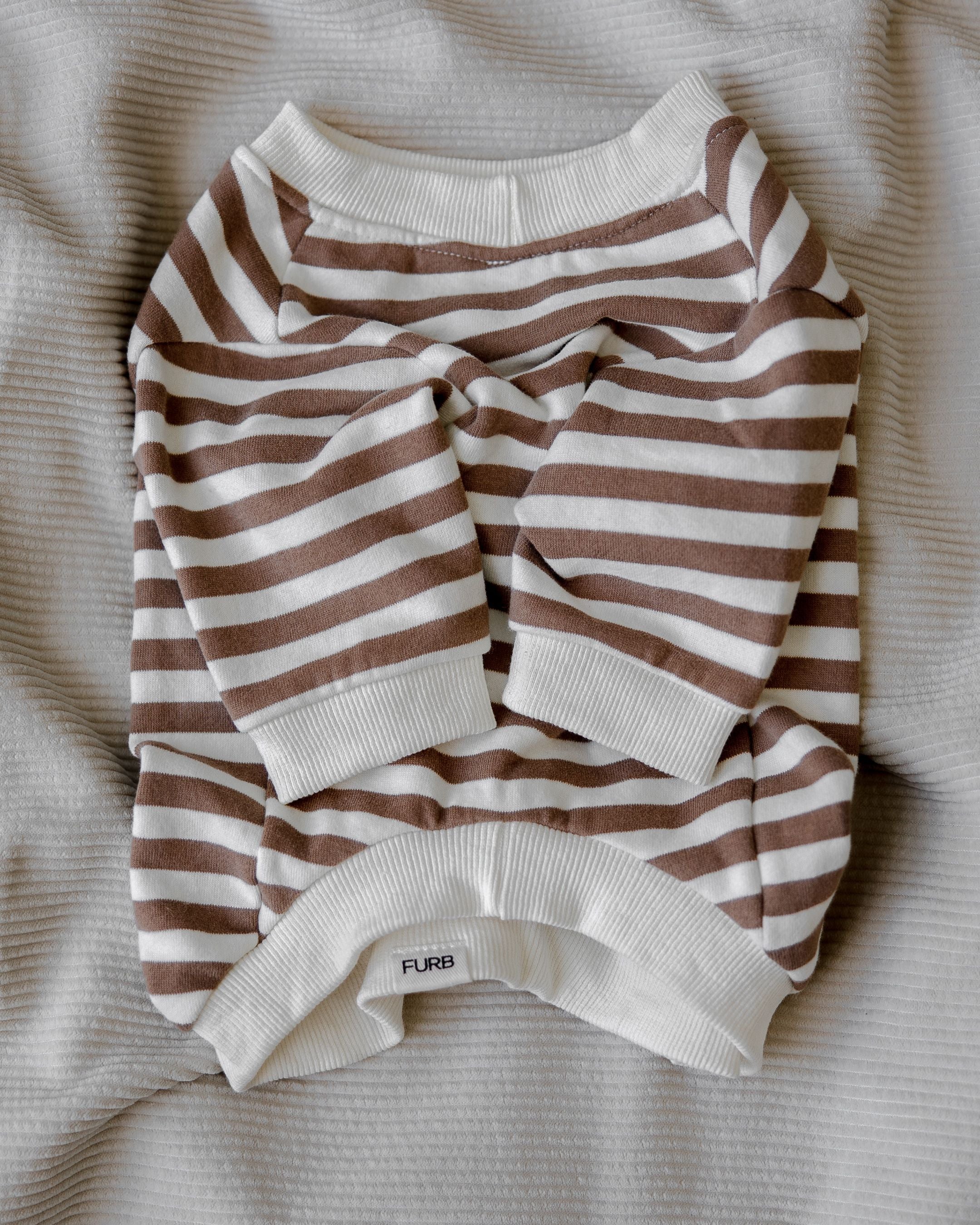 PET TSHIRT STRIPE_BEIGE CHESTNUT main image 1