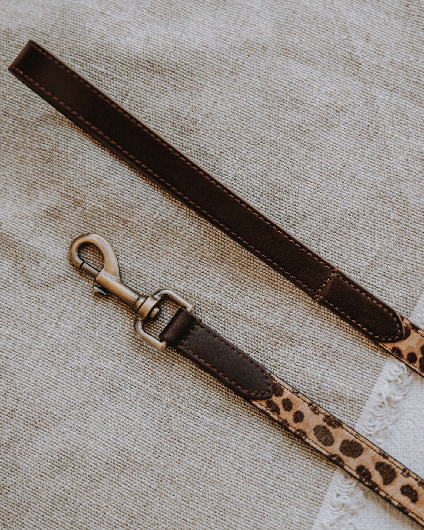 Wylde Brown Spotted Pony Fur Leash Product Image Detail