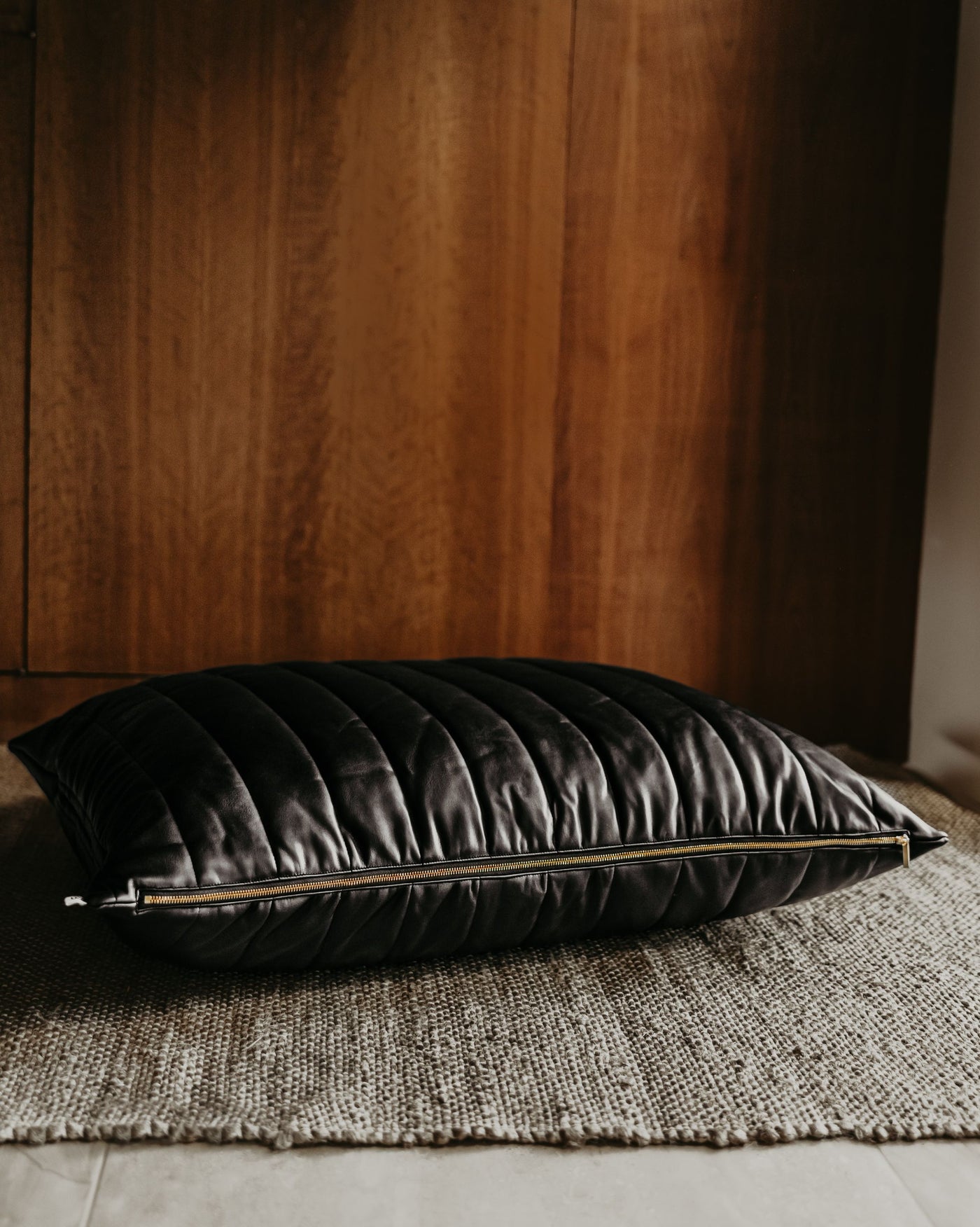 Jagger Black Faux Leather Bed Product Image Detail