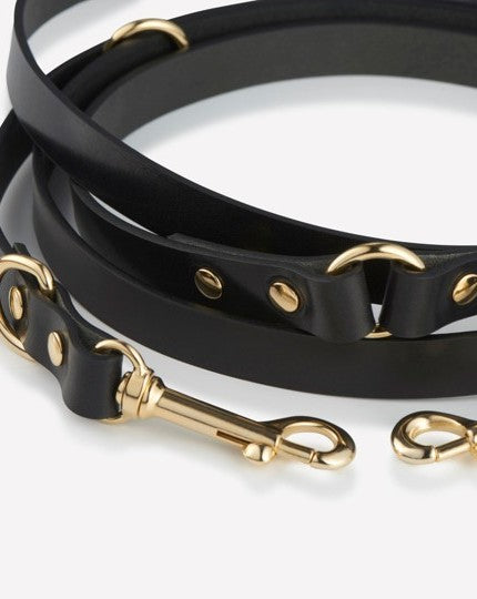 Multi-position Leather Leash in Black Product Image Detail