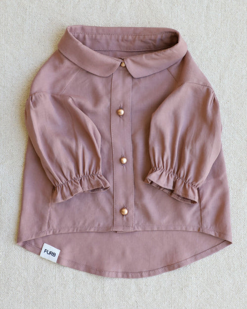 Mon Petit Rose Linen Dog Blouse Product Image. Chihuahua pink shirt.