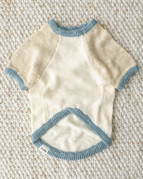 Monaco Bay Blue Colorblock Slub Sweater