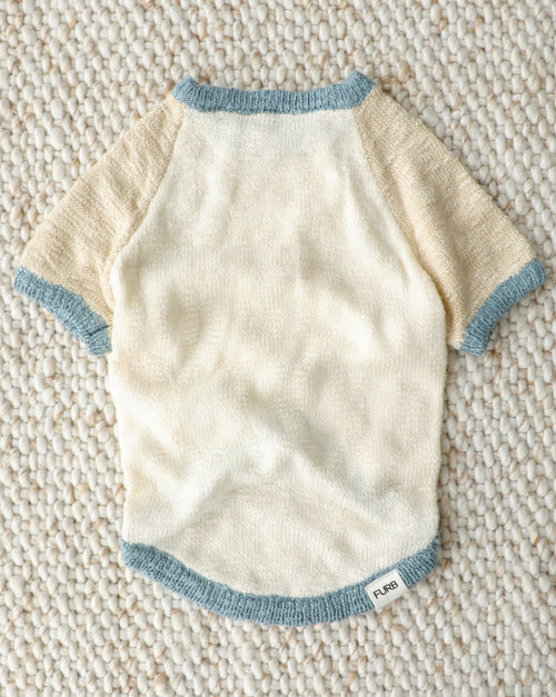 Monaco Bay Blue Colorblock Slub Sweater