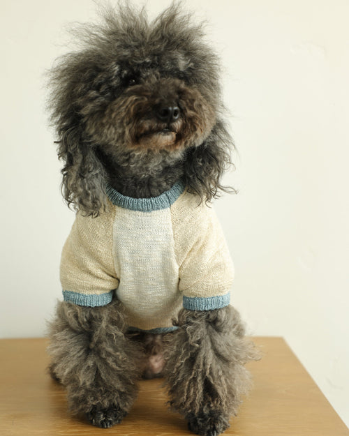 Monaco Bay Blue Colorblock Slub Sweater