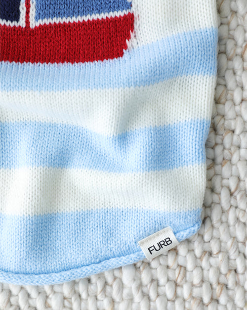 Ships Ahoy Blue + White Striped Sweater