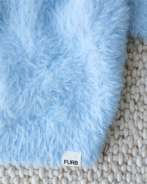 Bobbi Pastel Blue Eyelash Knit Dog Sweater