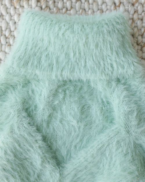 Bobbi Mint Eyelash Knit Dog Sweater