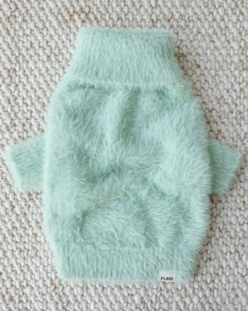 Bobbi Mint Eyelash Knit Dog Sweater