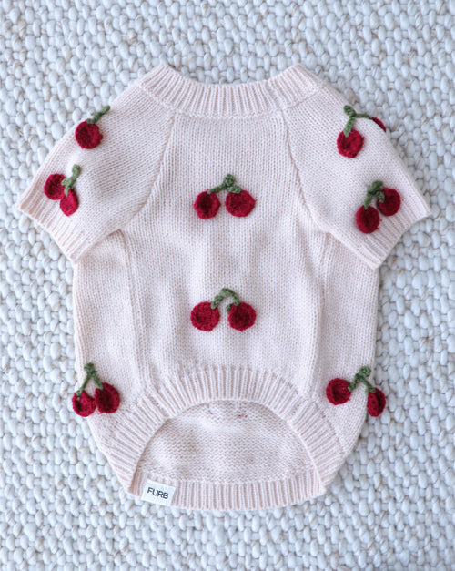 Mon Chéri Blush Cherry Dog Sweater