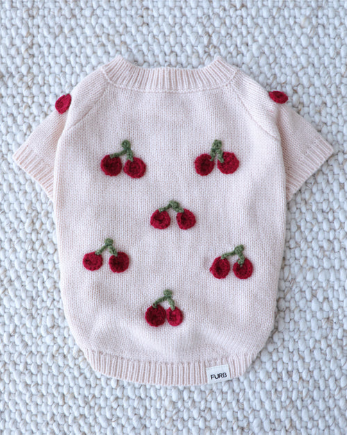 Mon Chéri Blush Cherry Dog Sweater