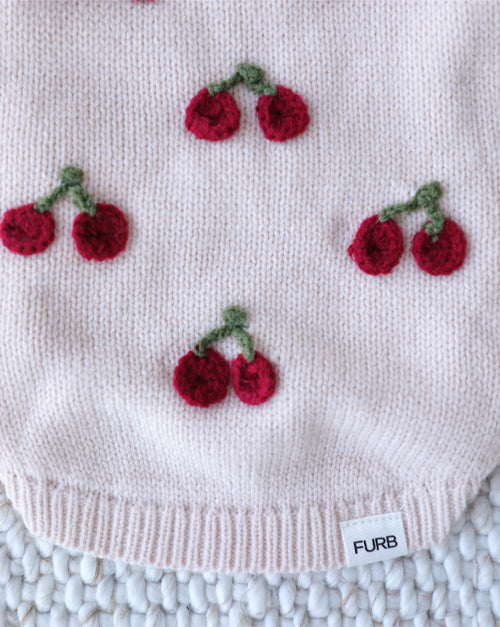 Mon Chéri Blush Cherry Dog Sweater