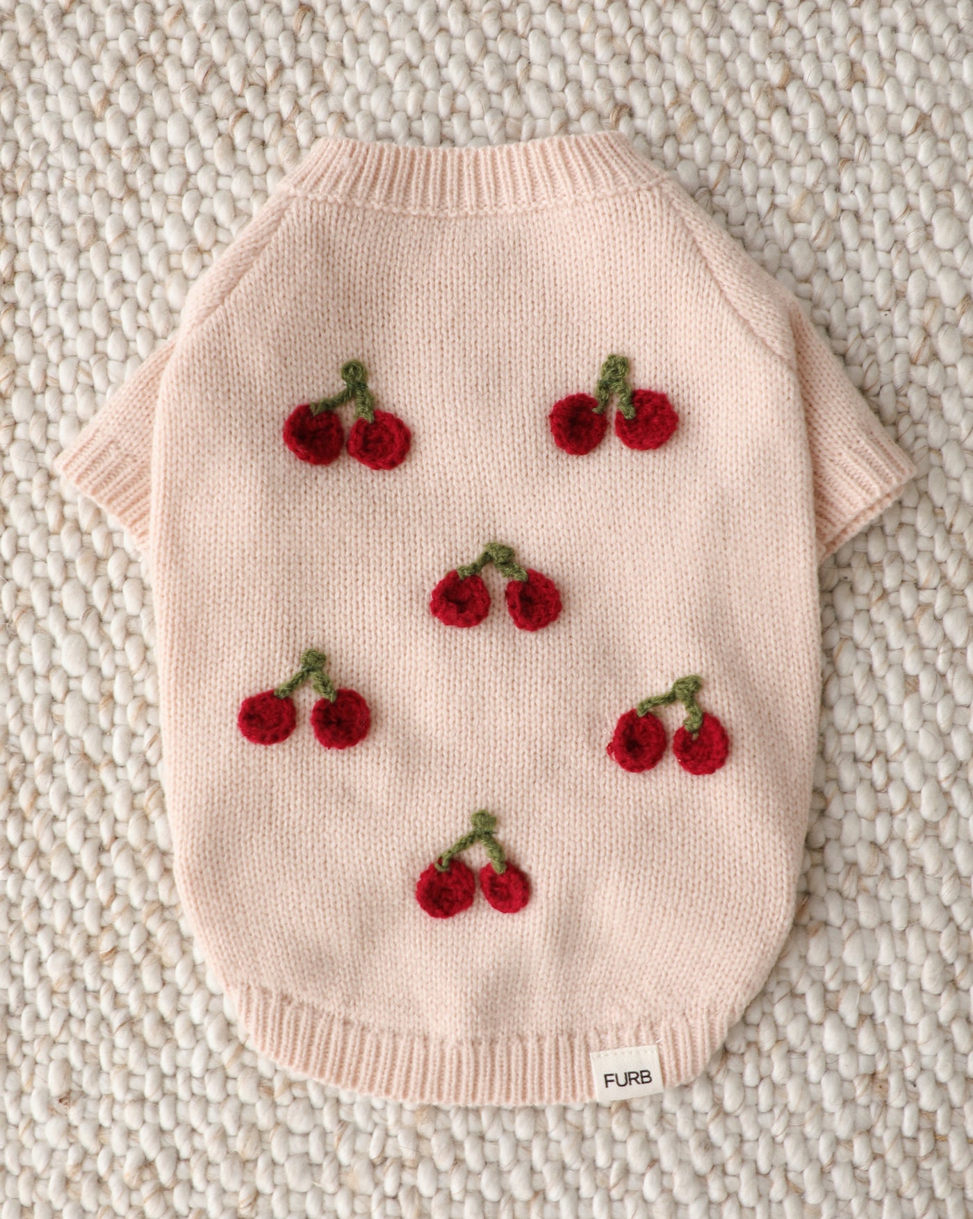 Blush Cherry Applique Sweater