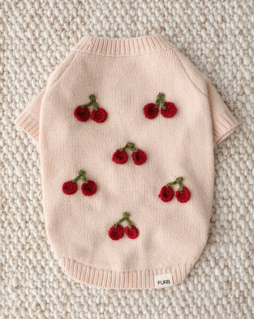 Mon Chéri Blush Cherry Dog Sweater