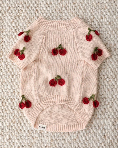 Mon Chéri Blush Cherry Dog Sweater