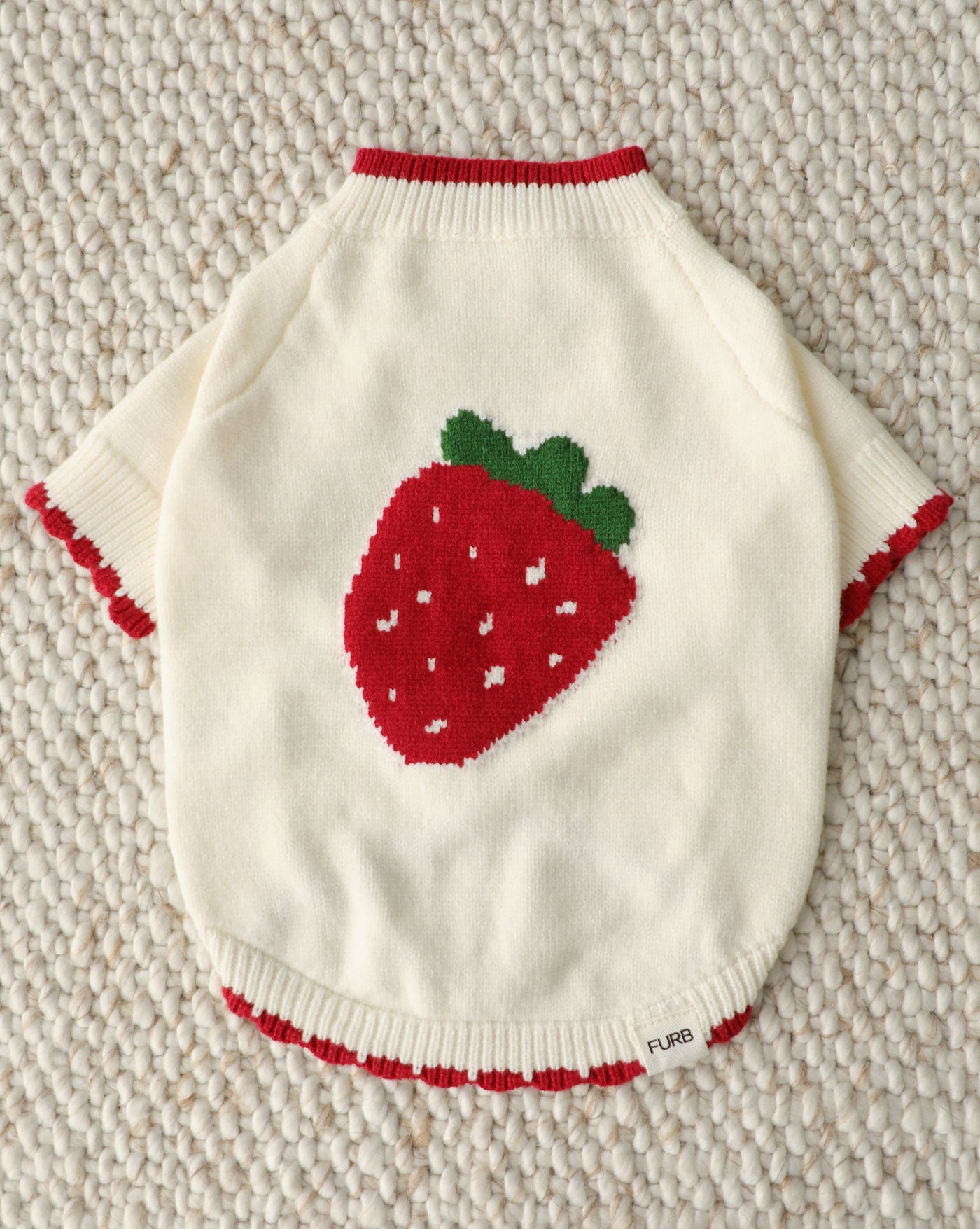 Furb Strawberry Fields Pet Sweater in Red/ivory at Nordstrom, Size Large