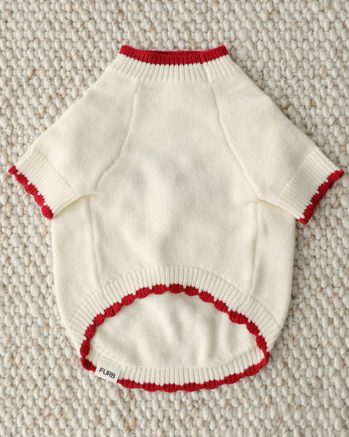 Berry Darling Embroidered Strawberry Dog Sweater