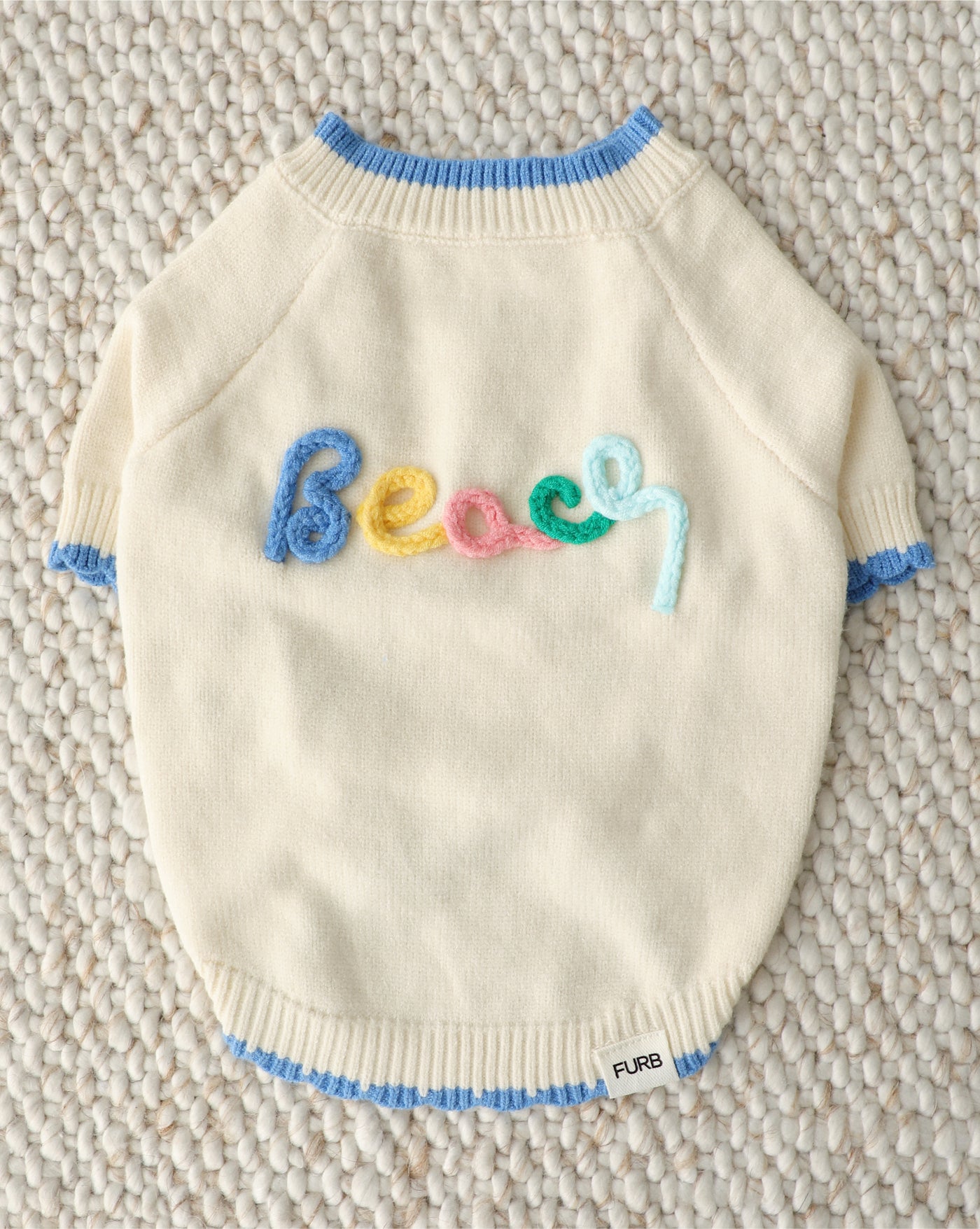 Embroidered Beach Dog Sweater – Embroidered Summer Knit for Dogs