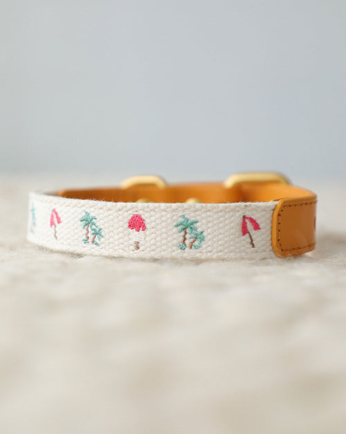 Endless Summer Embroidered Dog Collar