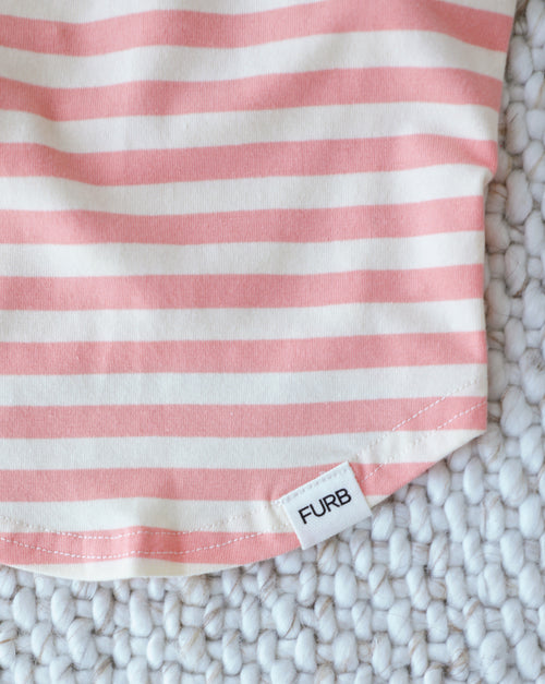 Pup Rally Peach + Ivory Striped Dog Tank
