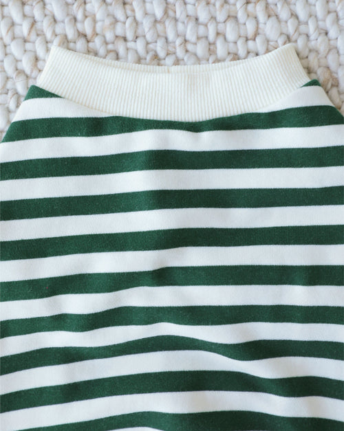 Cooper Green + Ivory Striped Dog Sweatshirt