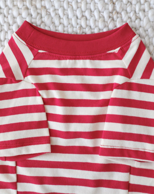 Casual Cutie Red + White Relaxed Dog T-Shirt