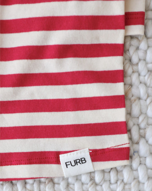 Casual Cutie Red + White Relaxed Dog T-Shirt