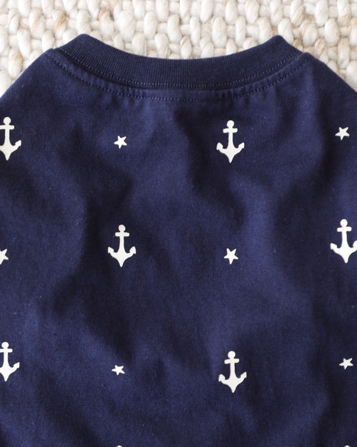 vintage style dog t shirt with nautical print, soft and comfortable pet apparel