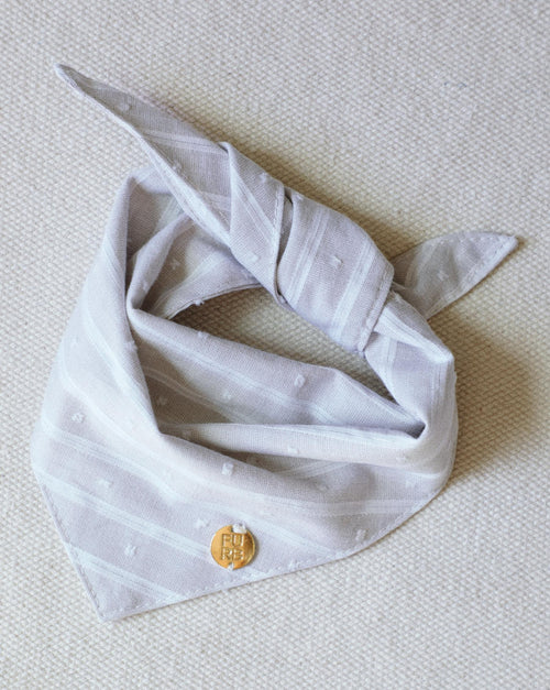 Only the Best Bandana in Tan + White Linen Stripe
