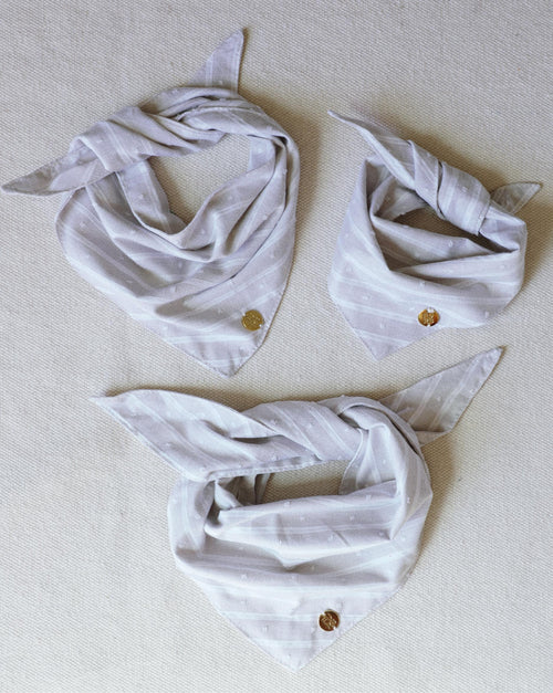 Only the Best Bandana in Tan + White Linen Stripe