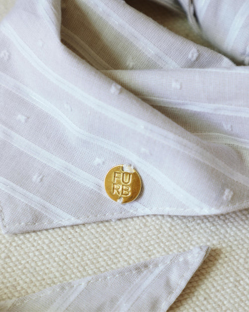 Only the Best Bandana in Tan + White Linen Stripe